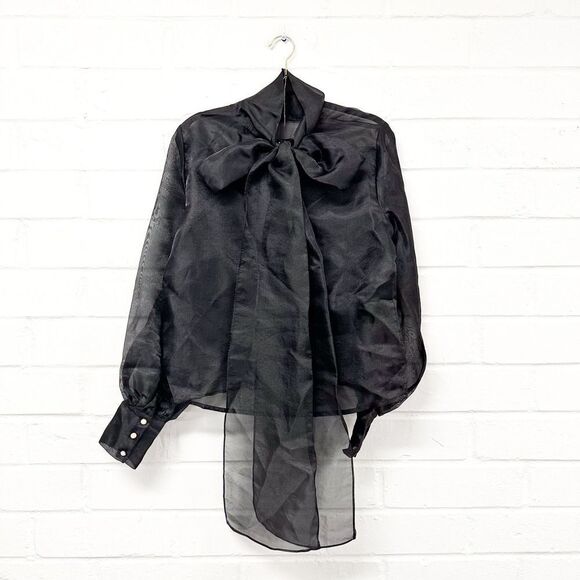 Brandless Blouse With Dramatic Bow - Picture 1 of 1